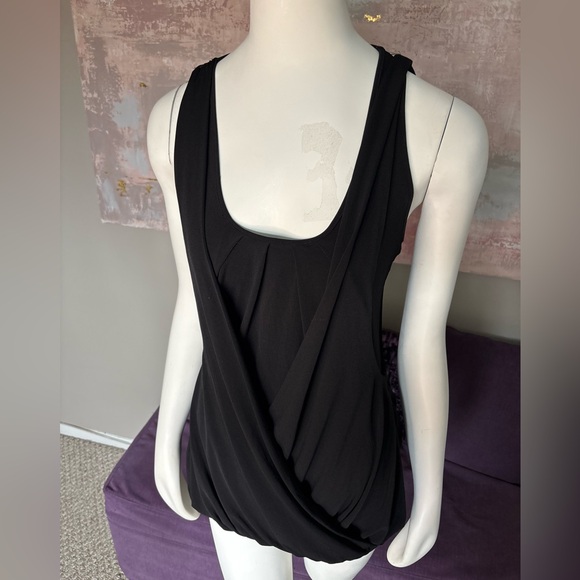 Vintage Marciano Elegant Black Draped Layered Tank with Racer Back M‎ - Picture 8 of 16
